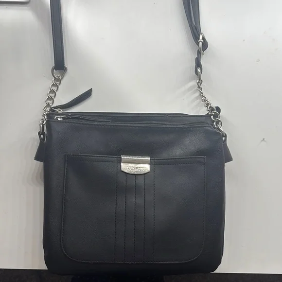 Black Leather Crossbody Bag - Picture 1 of 10